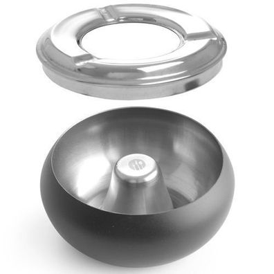Aschenbecher mit abnehmbarem Rand, schwarzer Edelstahl, 105 mm – Hendi 440230
