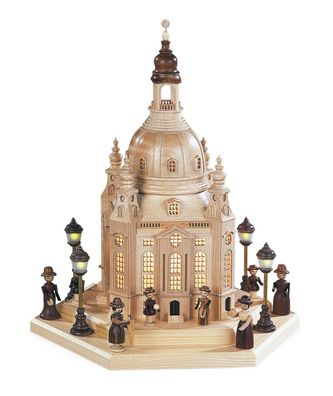 Lichterhaus Frauenkirche Dresden groß mit Innenbeleuchtung 24x21x28cm NEU
