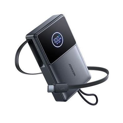 Powerbank 10000mAh 22,5W mit einziehbarem USB-C-Kabel - Schwarz