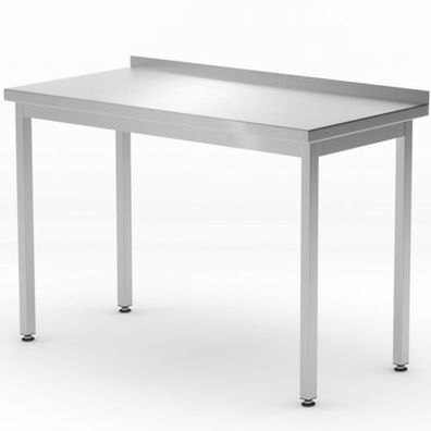 Wandarbeitsplatte mit Kante Budget Line STAHL 800 x 600 x 850 mm - Hendi 817193