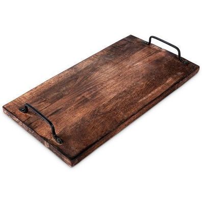 Serviertablett aus Holz mit Griffen, 40,5 x 21,5 cm