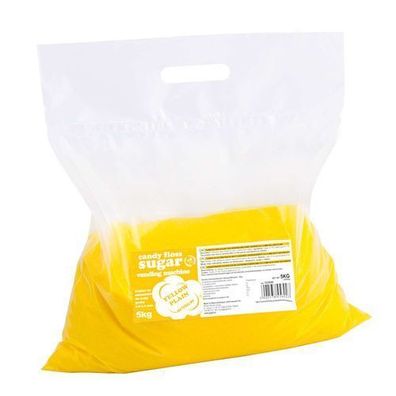 Zucker für Zuckerwattemaschinen, Körnung 0,8-1,2 mm, natürliches Aroma, GELB, 5 kg