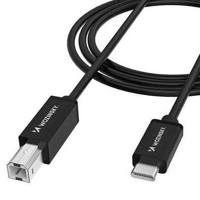 Kabel für Drucker/Scanner USB-B auf USB-C, 2 m, schwarz
