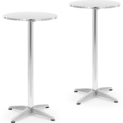 Tisch, rund, hoch, klappbar, Durchmesser 60 cm, 115 cm, silber - 2 Stück
