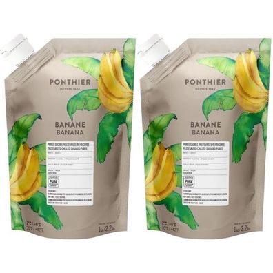 Ponthier Banane Fruchtpüree 2x 1kg Premium Bananenpüree 90 % Banane Costa Rica