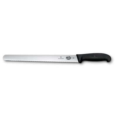 Fibrox, Schinkenmesser, 30cm, Wellenschliff, schwarz, Blister