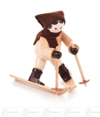 Miniatur Abfahrtsläuferin natur H=ca 6,5 cm NEU Erzgebirge Weihnachtsfigur