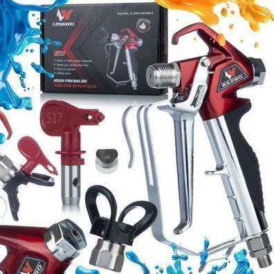 Rosfix Set Farbspritzpistole RX-PRO – 517 Düse, 248 bar | 1/4", 7/8" Gewinde