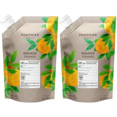 Ponthier Orange Fruchtpüree 2x 1kg Premium Orangenpüree 100 % Valencia aus Sizilien