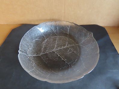 Glasschale Salatschale Teller Glas mit Relief Blattform ca. 20 cm Ø Arc