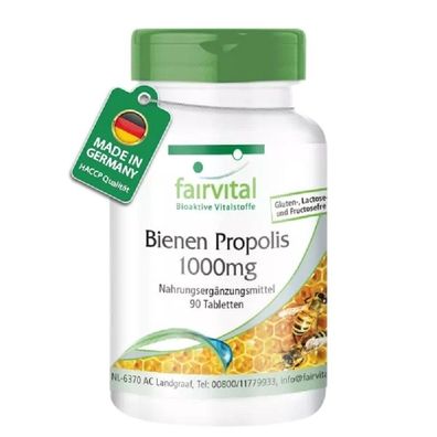 Bienen Propolis 1000mg - 90 Tabletten hochdosiert 3% Galangin - fairvital