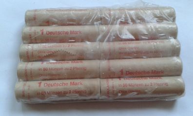 Rollenpaket 10 Rollen 2 Pfennig 10 Rollen 2 Pfennig Bundesbank Banderrole Landeszentr