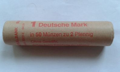 Rolle 2 Pfennig 1 Mark 2 Pfennig Rolle Bundesbank Banderrole Landeszentralbank