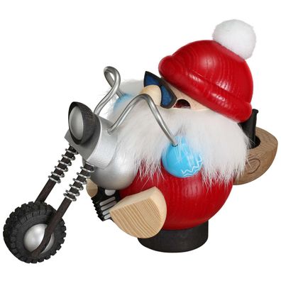 Kugelräuchermann Nikolaus auf Motorrad HxBxT = 12x8x15cm NEU Räuchermann Schnee