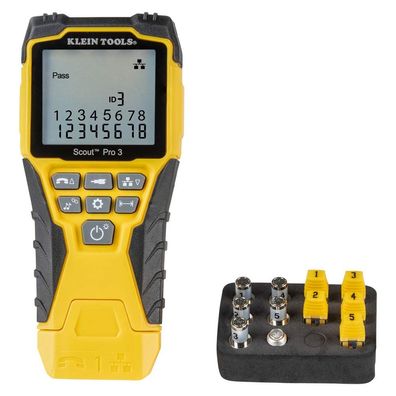 Klein Tools Scout Pro 3 Kabeltester Kit VDV501-851 RJ45 RJ11 Koax 5 Remotes
