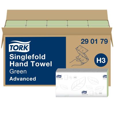 Tork Zickzack-Handtücher 2-lagig grün 14 Packungen x 250 Tücher 290179
