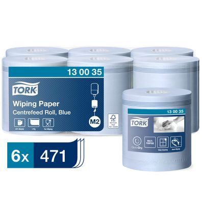 Tork Papierwischtücher M2 Innenabrollung Blau 6 x 471 Blatt 1-lagig