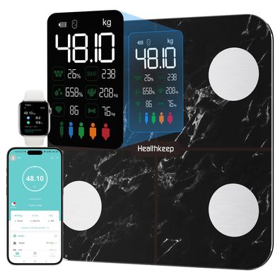 Healthkeep Körperfettwaage smart mit App 15 Körperdaten bis 180 kg