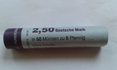 Rolle 5 Pfennig zu 2,5 Mark 5 Pfennig Rolle Bundesbank Banderrole Landeszentralbank