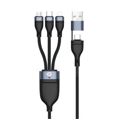 Conceptronic Kabel USB-C/A 3.0 -> 3-in-1, 60W 1.50m 480Mbps