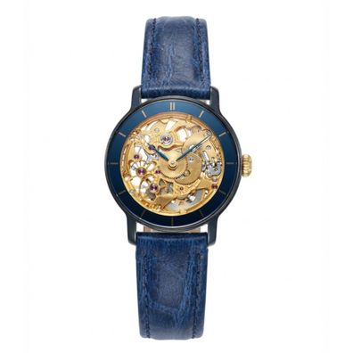 Aristo Mini-Damenuhr 0D2512 ETA-Automatikwerk skelettiert, 24mm, Blau