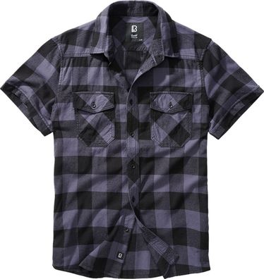 Brandit Men Hemd Checkshirt halfsleeve Black/Grey
