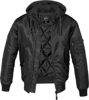 Brandit Jacke MA1 Sweat Hooded Jacket in Black
