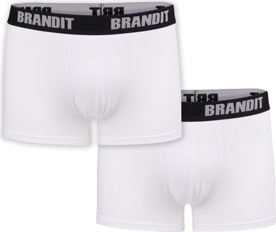 Brandit Boxershorts Logo 2er Pack in White+White