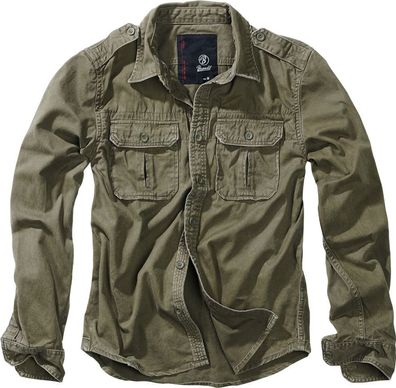 Brandit Hemd Vintage Shirt Longsleeve in Olive