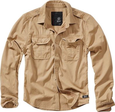 Brandit Hemd Vintage Shirt Longsleeve in Camel