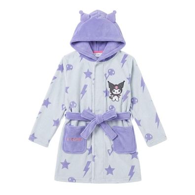 Sanrio Hello Kitty Kuromi Kinder Bademantel mit Applikationen für Zuhause Badezimmer