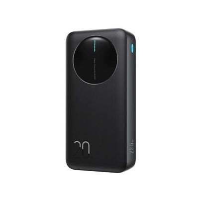 Powerbank mit Digitalanzeige, 20000 mAh, USB-A, USB-C, 22,5 W - Schwarz