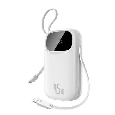 Qpow 3 Powerbank 10.000 mAh, 45 W, Display, USB-C & Lightning, Weiß