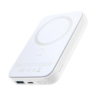 Mini-Powerbank 10000mAh mit Magnetverschluss und QC PD USB-Ladegerät (USB-C, Weiß)