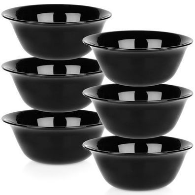 Schwarze Glasschalen 300 ml 6 Stück