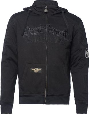 WCC West Coast Choppers Motorrad Hoodie Por Vida Zip Black