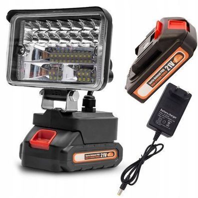 Rosfix LED Arbeitsleuchte 4" – 21V Akku 1,5Ah | 2 Helligkeitsstufen, 180° Kopf