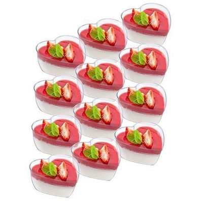 Dessertbecher-Set in Herzform, 12 Stück, 120 ml