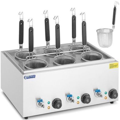 Nudelkocher mit Hähnen, 6 Körbe, 3 x 6,5 l, 3000 W
