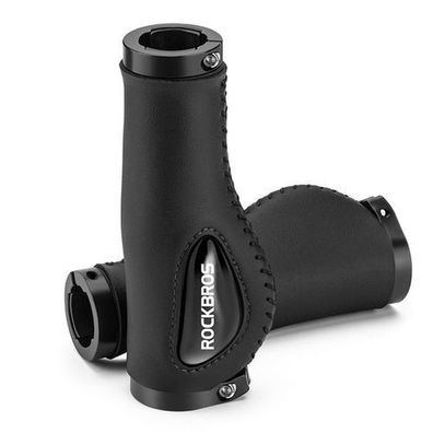 Fahrradgriffe aus Leder für Lenker, Durchmesser 22 mm - schwarz