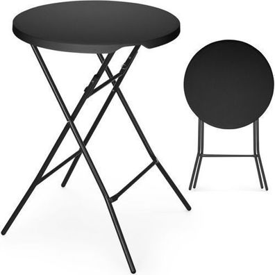 Klappbarer Cocktailtisch für die Gastronomie, Durchmesser 80 x 110 cm - schwarz