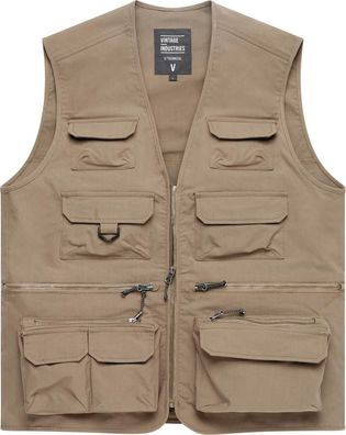 Vintage Industries Angler Weste Legend Fishing Vest Beige