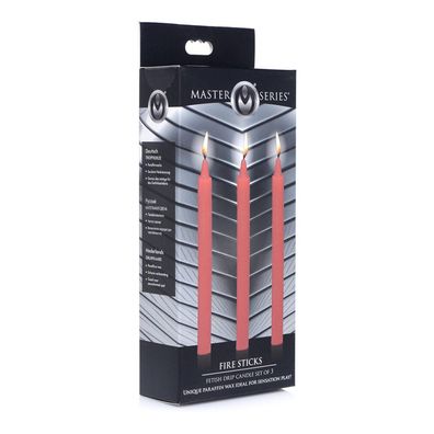 Fire Sticks, Fetisch-Tropfkerzen, 3 Stück