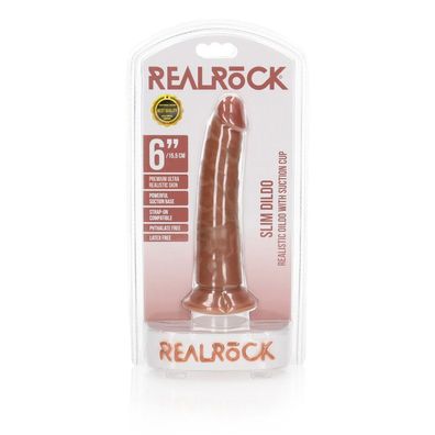 Schmaler realistischer Dildo mit Saugnapf - 6/15,5 cm