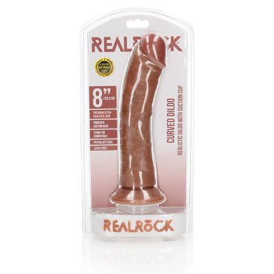 Gebogener realistischer Dildo mit Saugnapf - 8/20,5 cm
