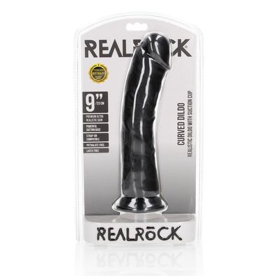 Gebogener realistischer Dildo mit Saugnapf - 9/23 cm