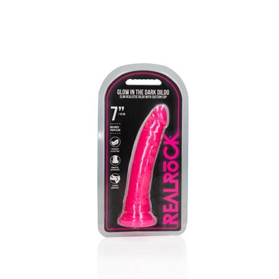 Schmaler realistischer Dildo mit Saugnapf, leuchtet im Dunkeln, 17,8 cm/18 cm