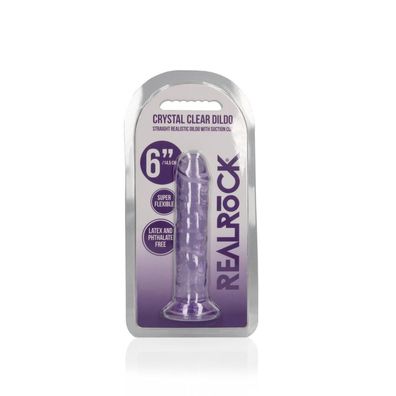 Gerader realistischer Dildo mit Saugnapf - 6"/14,5