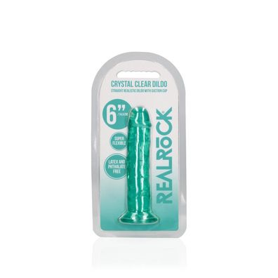 Gerader realistischer Dildo mit Saugnapf - 6"/14,5