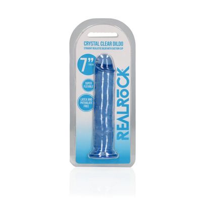 Gerader realistischer Dildo mit Saugnapf - 7"/18